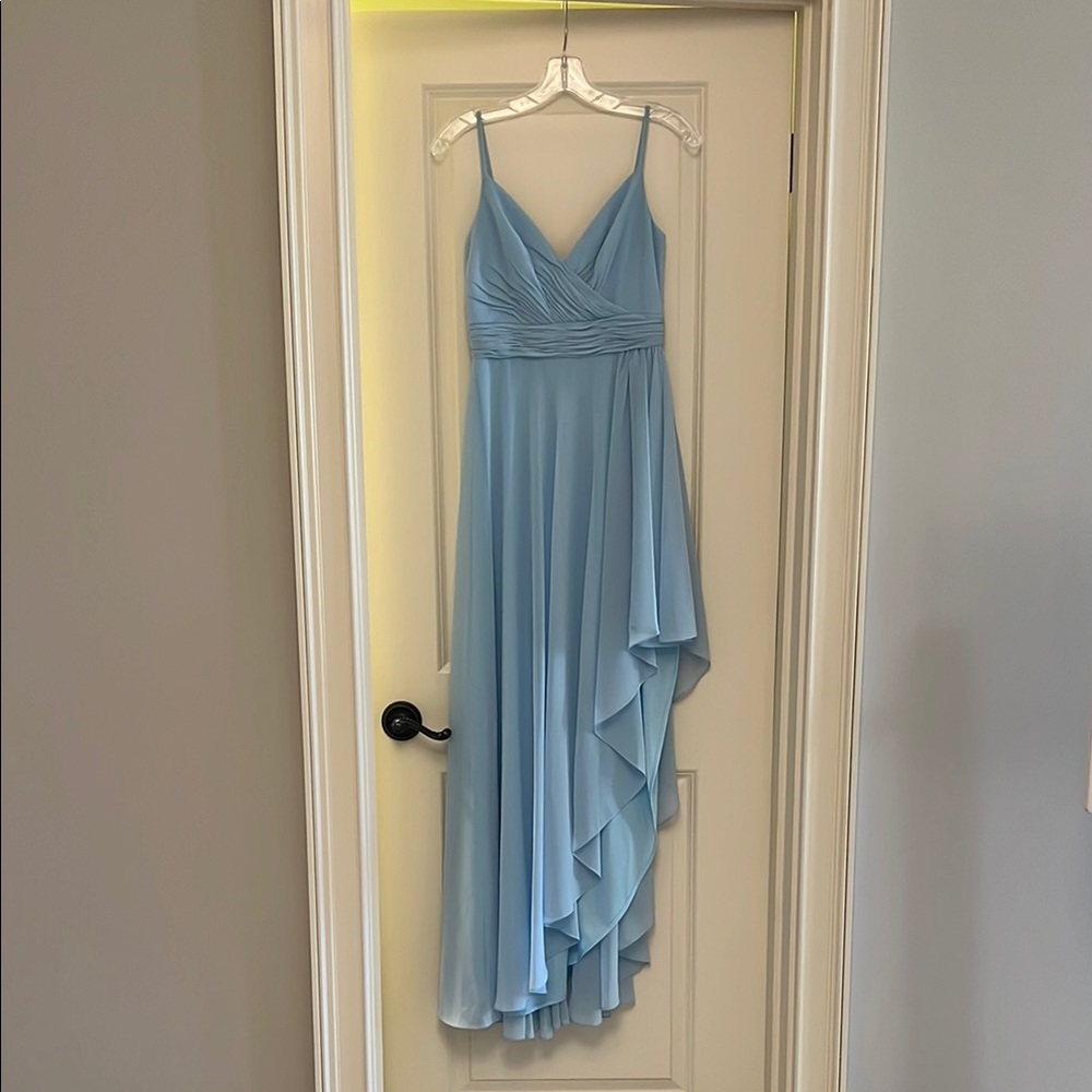 Mac Duggal Powder Blue Asymmetric Hem Gown